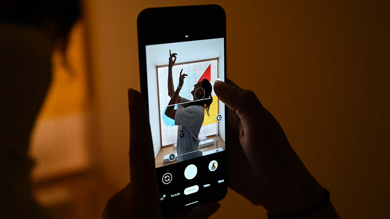 Look how dark it was in the demo room compared to what you see in the Pixel 4's camera app.